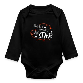 Twinkle little Star Funkel kleiner Stern Baby Kind - Baby Bio-Langarm-Body - Schwarz - Vorne