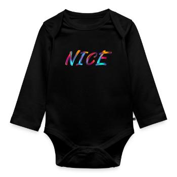 nice - Organic Longsleeve Baby Bodysuit - black - Front