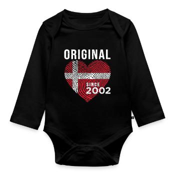 Anniversary 2002 Original Since 2002 Denmark - Organic Longsleeve Baby Bodysuit - black - Front