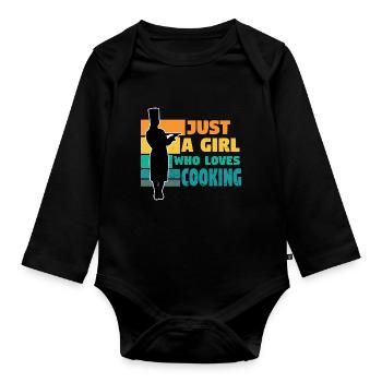 Cook -starred chef Gastro Restaurant - Organic Longsleeve Baby Bodysuit - black - Front