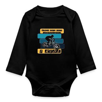Cyclistes Cyclistes Cyclistes - Body Bébé bio manches longues - noir - Devant