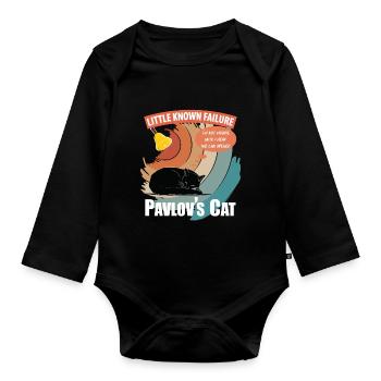Pavlov's Cat Little Known Failure Funny Psychology - Organic Longsleeve Baby Bodysuit - black - Front