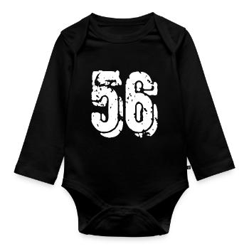 Maillot numéro 56 - Body Bébé bio manches longues - noir - Devant