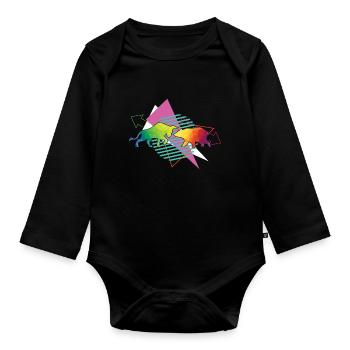 Bull and Bear Stock Exchange - Organic Longsleeve Baby Bodysuit - black - Front