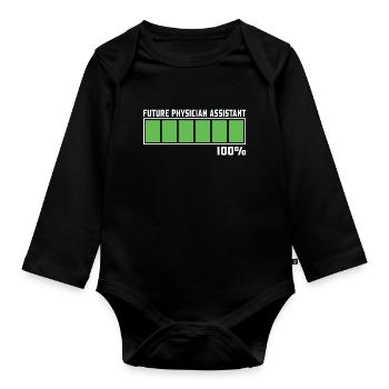 Physician Assistant Nurse Doctor's Office Needle - Organic Longsleeve Baby Bodysuit - black - Front