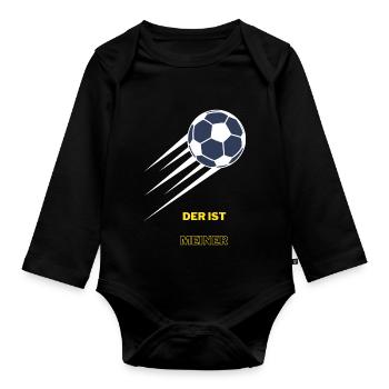 Der ist meiner Fußball Tor Fußball T-Shirt - Baby Bio-Langarm-Body - Schwarz - Vorne