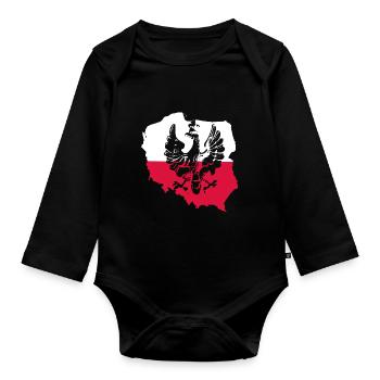 Pays polonais Drapeau polonais Drapeau - Body Bébé bio manches longues - noir - Devant