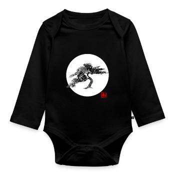 Bonsai - Organic Longsleeve Baby Bodysuit - black - Front