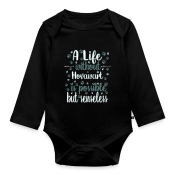 Leben Liebe Hunderasse Hovawart Hund - Baby Bio-Langarm-Body - Schwarz - Vorne