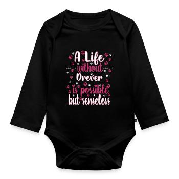Hund Leben Liebe Hunderasse Drever - Baby Bio-Langarm-Body - Schwarz - Vorne