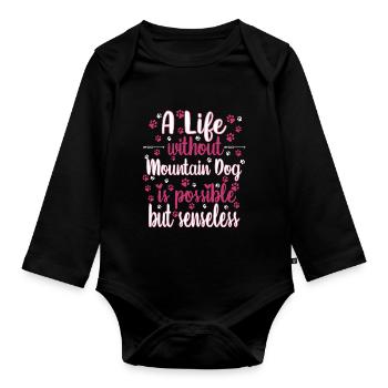 Hund Leben Liebe Hunderasse Sennenhund - Baby Bio-Langarm-Body - Schwarz - Vorne