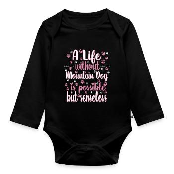 Hund Leben Liebe Hunderasse Sennenhund - Baby Bio-Langarm-Body - Schwarz - Vorne
