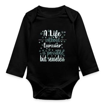 Hund Leben Liebe Hunderasse Eurasier - Baby Bio-Langarm-Body - Schwarz - Vorne