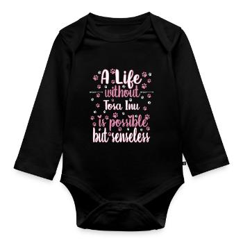Hund Leben Liebe Hunderasse Tosa Inu - Baby Bio-Langarm-Body - Schwarz - Vorne
