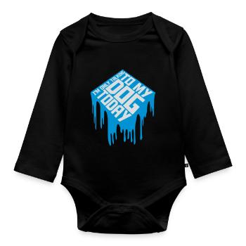 only talking to dog - Organic Longsleeve Baby Bodysuit - black - Front