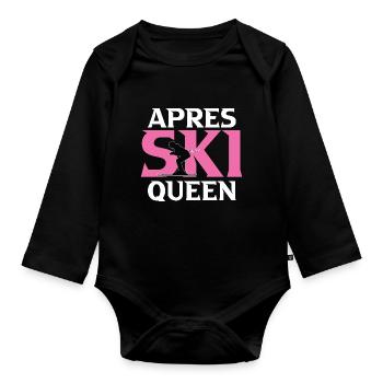 Ski Sking Snowboard Sports d’hiver Skieurs - Body Bébé bio manches longues - noir - Devant