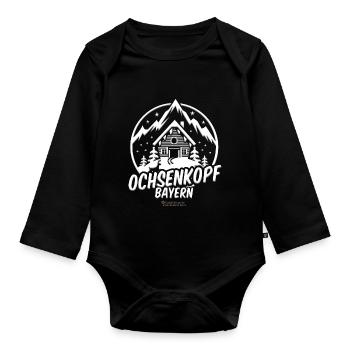 Ochsenkopf Bayern Skigebiet - Baby Bio-Langarm-Body - Schwarz - Vorne