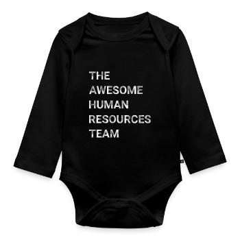 The Awesome Human Resources Team - Organic Longsleeve Baby Bodysuit - black - Front