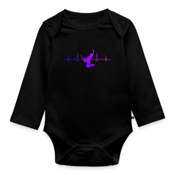 Men's Electric Guitar classical guitar guitar - Organic Longsleeve Baby Bodysuit - black - Front