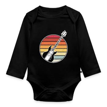 Electrifying, colorful guitar design - Organic Longsleeve Baby Bodysuit - black - Front
