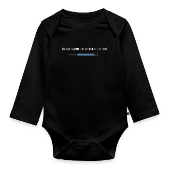 Dépression augmentée à 100 - Body Bébé bio manches longues - noir - Devant