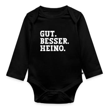 Gut Besser Heino Lustiger Spruch Name Heino - Baby Bio-Langarm-Body - Schwarz - Vorne
