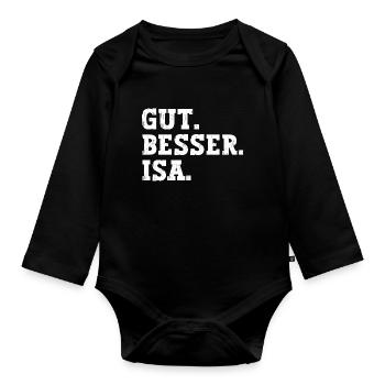 Gut Besser Isa Lustiger Spruch Name Isa - Baby Bio-Langarm-Body - Schwarz - Vorne