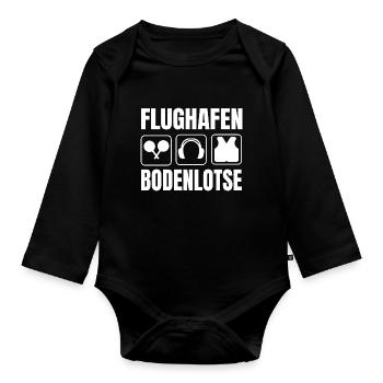 Flughafen Bodenlotse Marshaller Beruf Luftfahrt - Baby Bio-Langarm-Body - Schwarz - Vorne