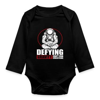 Defying Gravity isn ́t for everyone - Organic Longsleeve Baby Bodysuit - black - Front