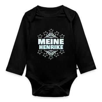 Geschenk für Henrike - Baby Bio-Langarm-Body - Schwarz - Vorne