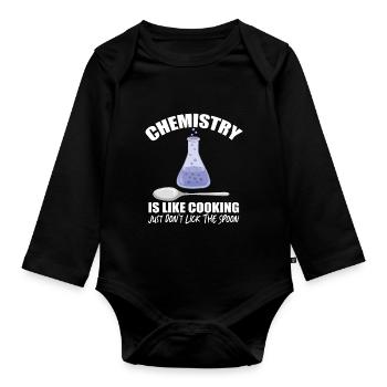 La chimie, c’est comme la cuisine - Body Bébé bio manches longues - noir - Devant
