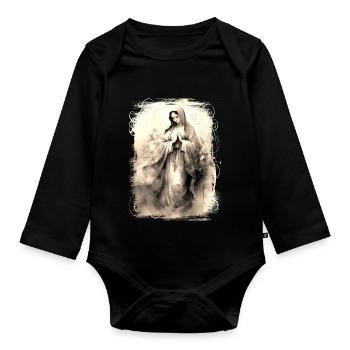 Sainte Marie Marie Vierge Marianne Vierge Marie Sainte - Body Bébé bio manches longues - noir - Devant