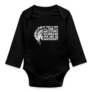 Proud Indigenous People Native American's Day - Baby Bio-Langarm-Body - Schwarz - Vorne