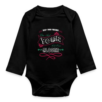 Déclaration d’anniversaire mécanicien de cadeau - Body Bébé bio manches longues - noir - Devant