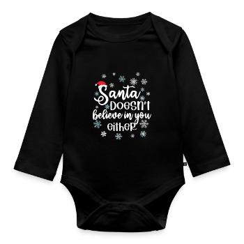 Le Père Noël ne croit pas en vous non plus - Body Bébé bio manches longues - noir - Devant