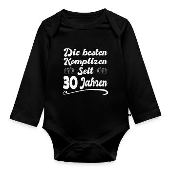 30 Jahre Ehe Ehefrau 30. Hochzeitstag Geschenk - Baby Bio-Langarm-Body - Schwarz - Vorne