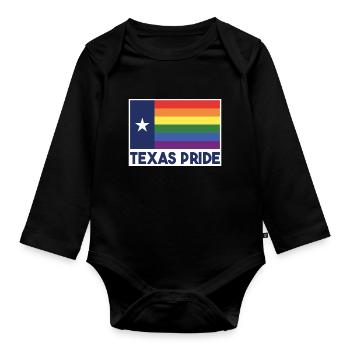 Conception arc-en-ciel du drapeau du Texas pour Proud LGBT + - Body Bébé bio manches longues - noir - Devant