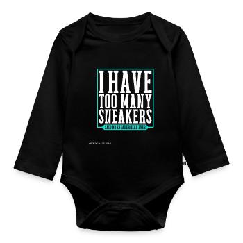On n’a jamais trop de chaussures - Sneakerhead - Body Bébé bio manches longues - noir - Devant