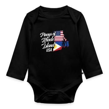 Filipinos of Rhode Island Design for Proud - Organic Longsleeve Baby Bodysuit - black - Front