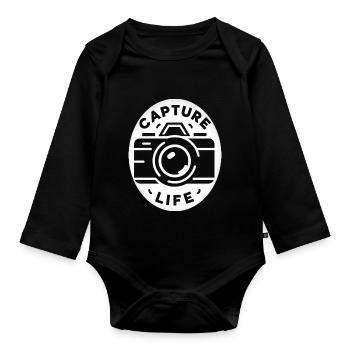 Capture life - Body Bébé bio manches longues - noir - Devant