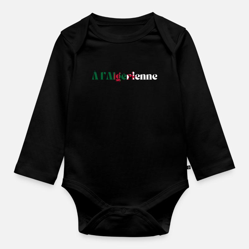 À l’algérienne -idée cadeau Algérie - Body Bébé bio manches longues - noir