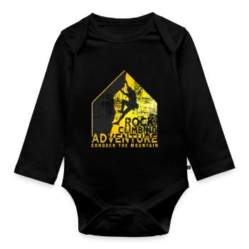 Climb Escalade Sport Climbing - Organic Longsleeve Baby Bodysuit - black - Front