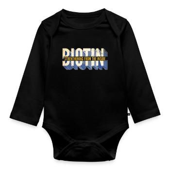 Biotin Strengthening from the inside - Organic Longsleeve Baby Bodysuit - black - Front
