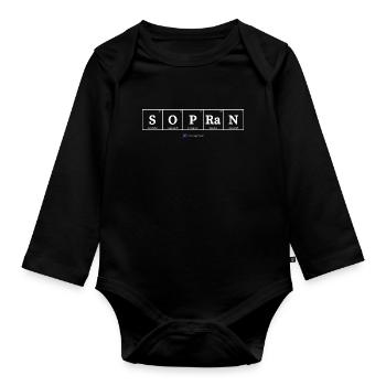 Sopran (dunkle Stoffe) - Baby Bio-Langarm-Body - Schwarz - Vorne