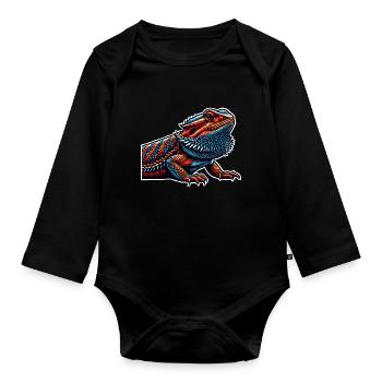 Bartagame Bartagamen Bearded Dragon - Organic Longsleeve Baby Bodysuit - black - Front