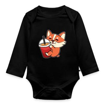 Corgi - Body Bébé bio manches longues - noir - Devant