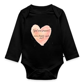 Egal was passiert, meine Mädels regeln das - Baby Bio-Langarm-Body - Schwarz - Vorne