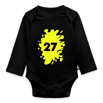 klecks 27 - Baby Bio-Langarm-Body - Schwarz - Vorne