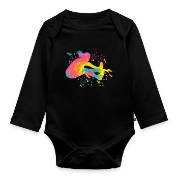 Long Jumpers Long Jump Kids Long Jump - Organic Longsleeve Baby Bodysuit - black - Front