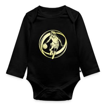 Basketball Player Basketball Player Woman - Organic Longsleeve Baby Bodysuit - black - Front